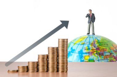 sikke yığını ve yukarı ok çizgisi, iş kavramı