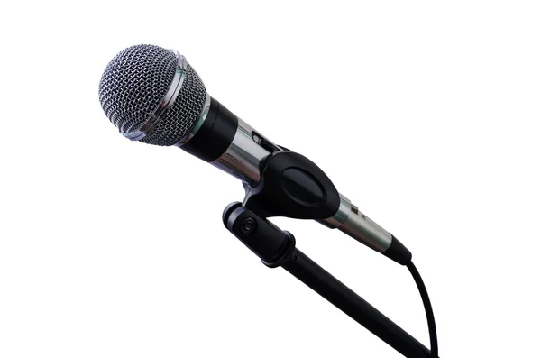 Microfone isolado no fundo branco — Fotografia de Stock