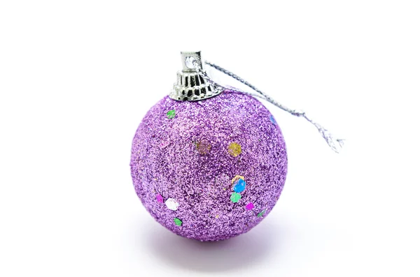 Purple Christmas ball on white background — Stock Photo, Image