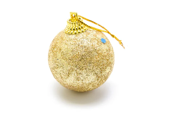 Gold Christmas ball on white background — Stock Photo, Image