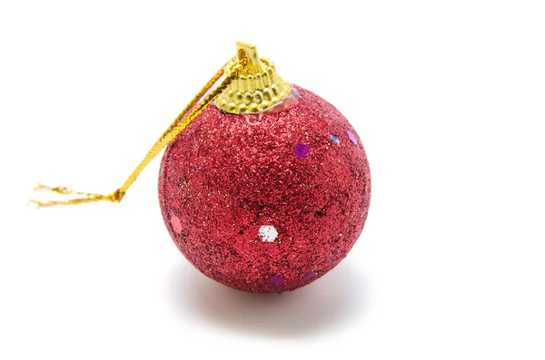 Red Christmas ball on white background — Stock Photo, Image