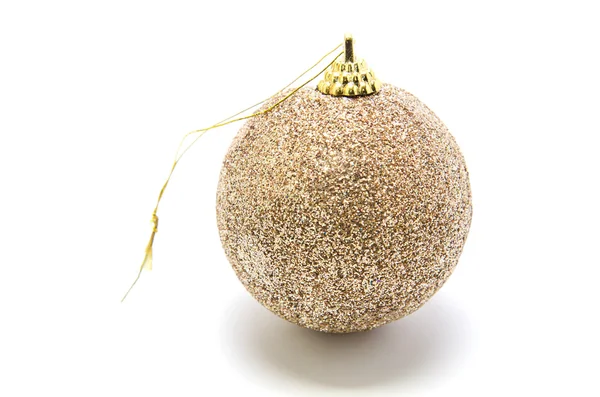 Gold Christmas ball on white background — Stock Photo, Image