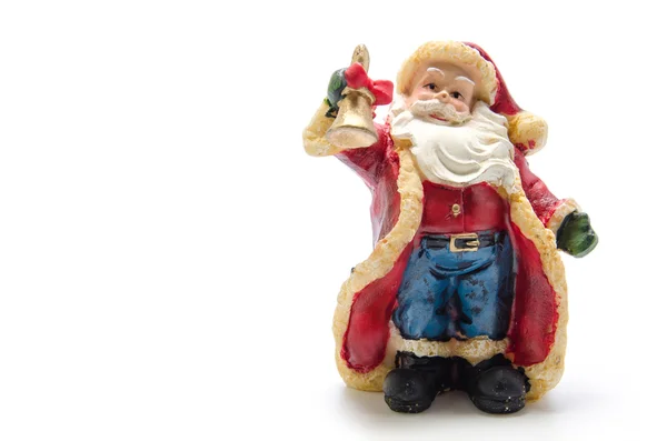 Muñeca de santa claus sobre fondo blanco, adorno de Navidad — Foto de Stock