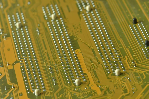 Lines and solder joints of the modern circuit board — Stock Photo, Image