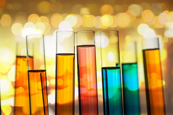 Science laboratory test tubes — Stock Photo, Image