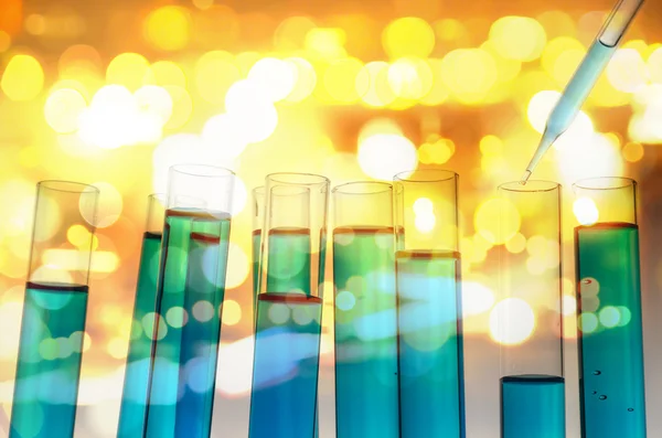 Science laboratory test tubes — Stock Photo, Image