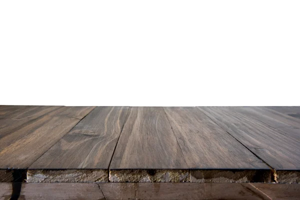 Mesa de madeira de carvalho marrom isolada no fundo branco — Fotografia de Stock