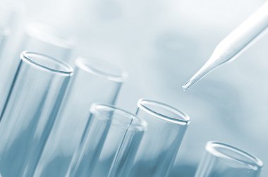 Bilim laboratuarı test tüpleri, laboratuvar ekipmanları.