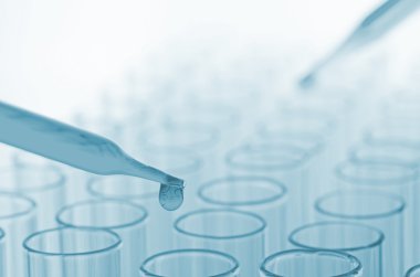 Bilim laboratuarı test tüpleri, laboratuvar ekipmanları.