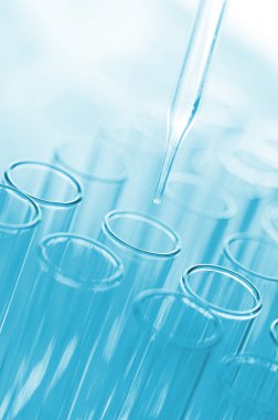 Bilim laboratuarı test tüpleri, laboratuvar ekipmanları.