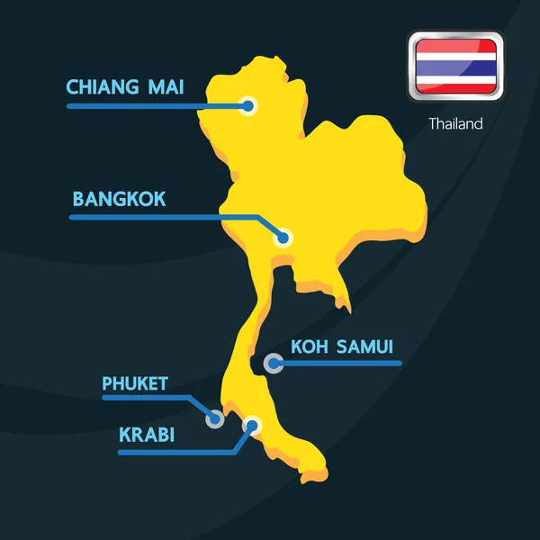 Thailand-Karte Vektor-Design — Stockvektor