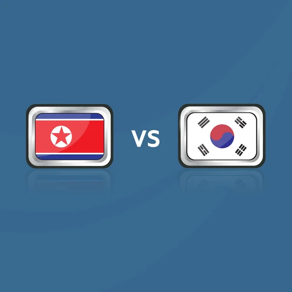 Nordkorea och Sydkorea flagga. — Stock vektor