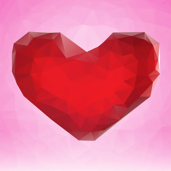 Valentines poly abstracte achtergrond. — Stockvector