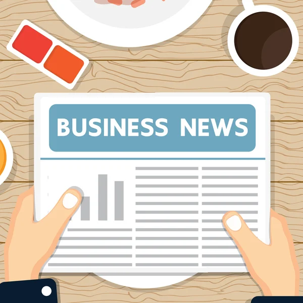 Business news paper on the table. — Stock Vector