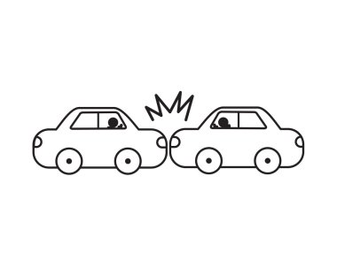 Araba kaza çizgili kolay Tema .