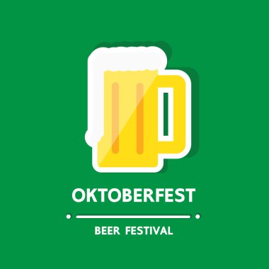 Bira Festivali vektör düz tasarımı.