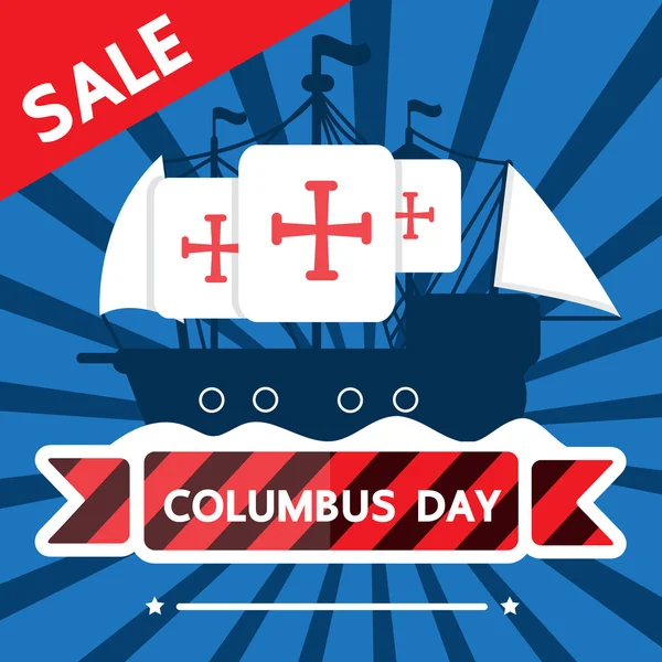 Columbus day sale design vectoriel  . — Image vectorielle