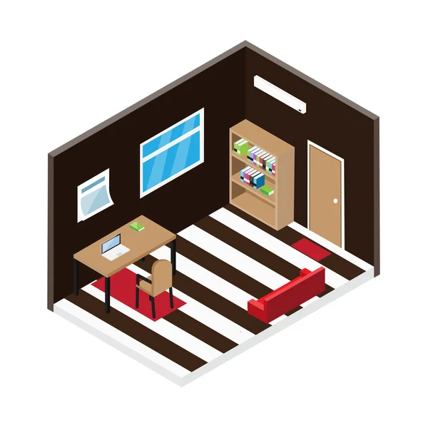 Diseño de habitación isométrica . — Vector de stock