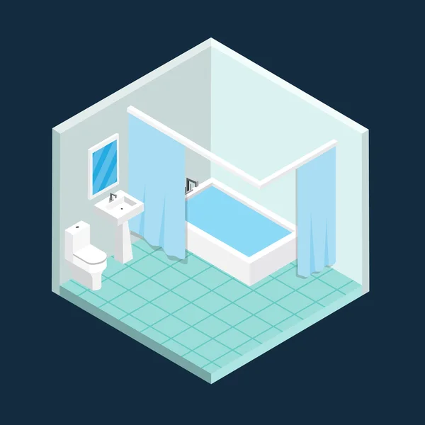 Conception vectorielle de toilette isométrique . — Image vectorielle