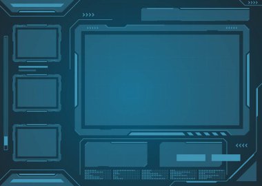 Teknoloji fütüristik arayüz dijital vektör tasarımı.