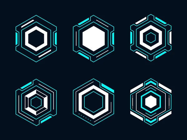 Hexagon 지향적 모습을 드리겠습니다 디지털 기술을 기하학적 설계를 추상화 — 스톡 사진