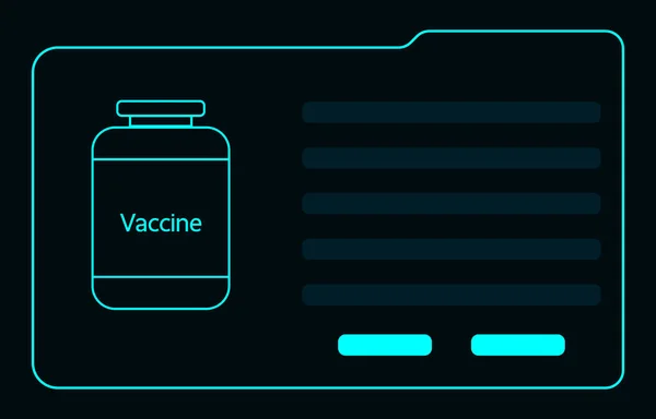 Vaccins Het Blauwe Frame Hud Toekomstige Interface Voor Digitale Media — Stockvector