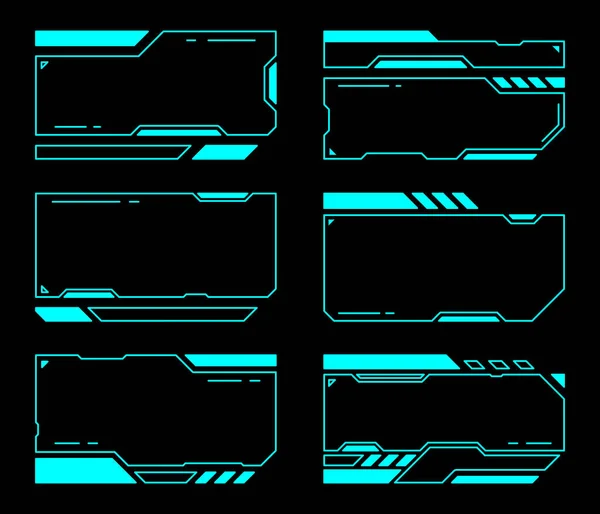 Tecnología Marcos Abstractos Diseño Vectores Hud Interfaz Futurista — Archivo Imágenes Vectoriales