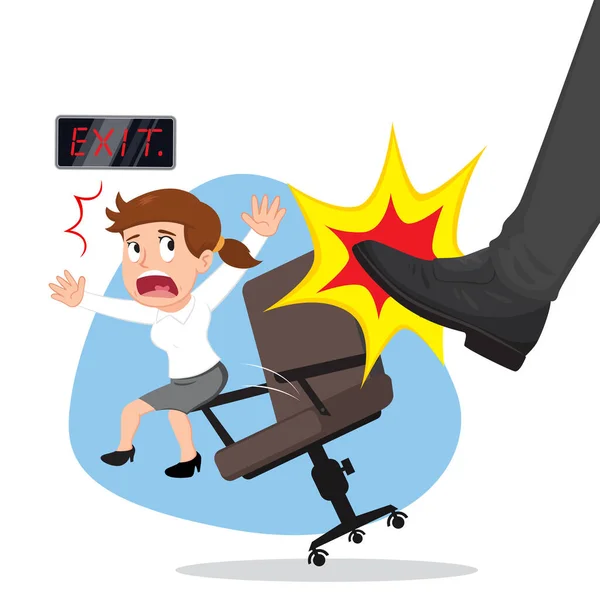 Businesswoman Being Kicked Out Door Dismissed Her Job Boss Kick Stock  Vector by ©ChompoonuthVajarodaya 499424840