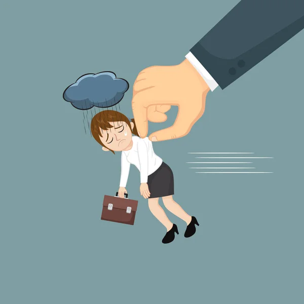 Businesswoman was kicked off with a kick Vector Image