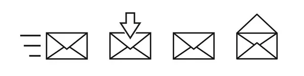 メールベクトルアイコンセット 封筒または電子メールのメッセージシンボルコレクション — ストックベクタ