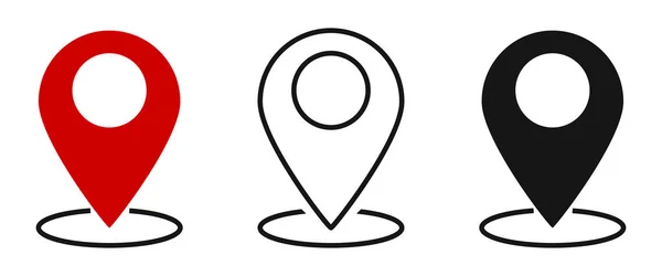 ピンベクトルアイコンをマップします 地図マーカーシンボルコレクション上の位置ポインタ — ストックベクタ