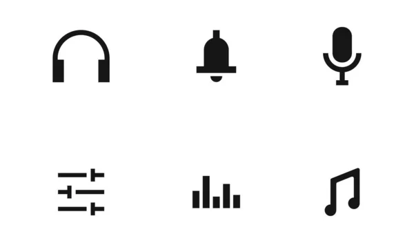 Music Icon Set Vector Music Sound Audio Symbol Collection — Stock Vector