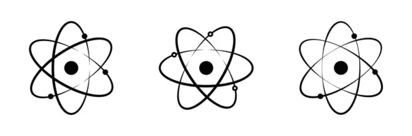 Atom Vector Icon Set Atom Symbol Flat Collection — Stock Vector