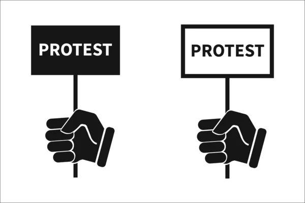 Protest Icon Vector Hand Holder Banner Board — Stock Vector