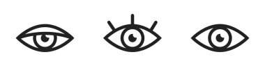 Göz vektör simgesi ayarlandı. Göz sembolü koleksiyonu.