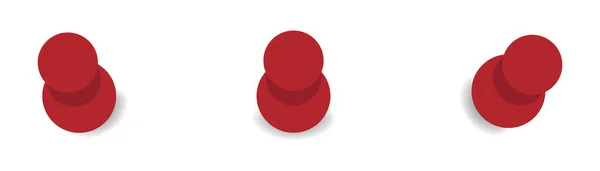Red Pushpin Kolekce Vektorová Ilustrace Sada Připínáčků — Stockový vektor