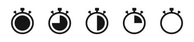Zamanlayıcı simgesi ayarlandı. Vektör kronometre sembolü koleksiyonu.