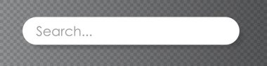 Şeffaf arkaplanda gölgesi olan arama çubuğu. Arama kutusu. Vektör illüstrasyonu.