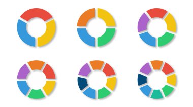 Çember bilgi şablonu. Vektör dairesel iş şeması. Turta yuvarlak infograf illüstrasyonu.