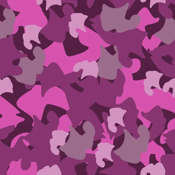 Abstract Camouflage Pink Burgundy Colors Protective Repeating Pattern Drawing Clothing — Vector de stock