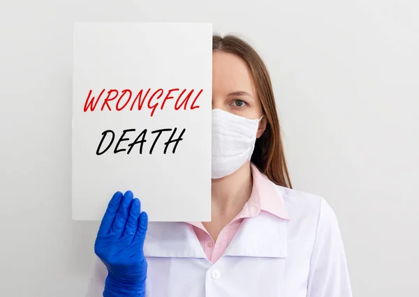 Inscription Concept Mort Injustifiée Dans Main Médecin Travail Médical Bureau — Photo