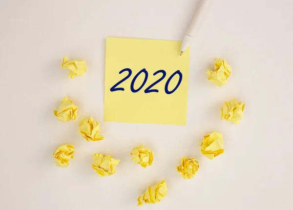 Business Year 2020 Recap Overview Concept Top View — Stock Photo, Image