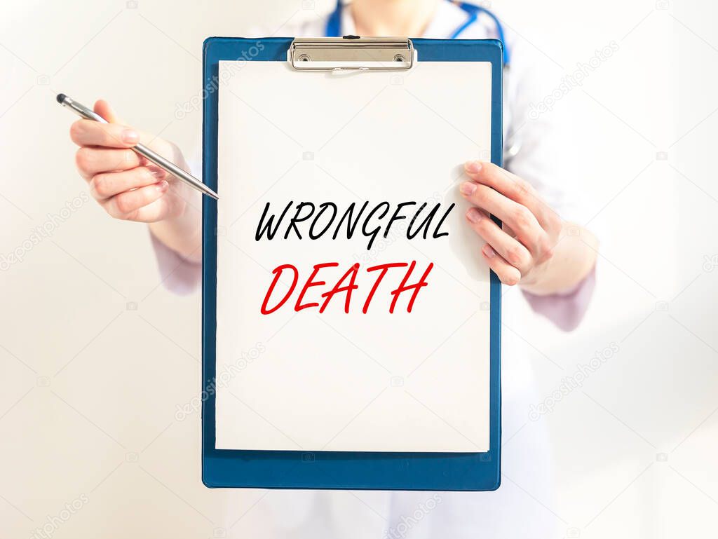 Wrongful death inscription on paper board