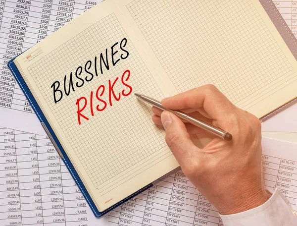 Business risks inscription words. Risk management and planning.