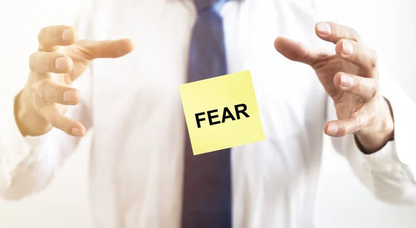 Word Fear Inscription Concept Being Afraid Feeling Anxiety — Stock Photo, Image