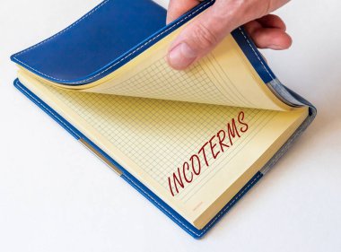 Incoterms yazıtları. Lojistik ve kargo sevkiyatı için uluslararası ticari terimler.