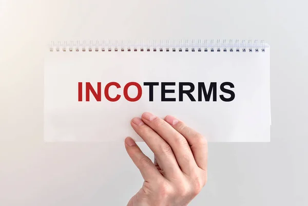 Incoterms inscription. international commercial terms for logistics and shipment of cargo.