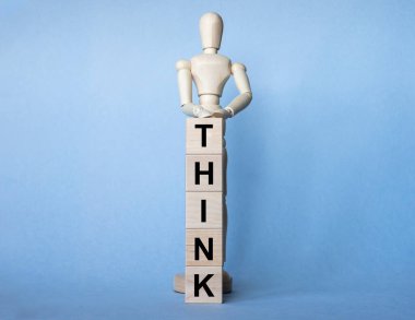 Think word. Conceptual message for creativity, finding business solutions and focusing.