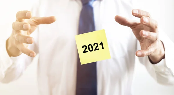 2021 Rok Napis Tekst Koncepcja Przyszłości Biznesu Zmiana — Zdjęcie stockowe