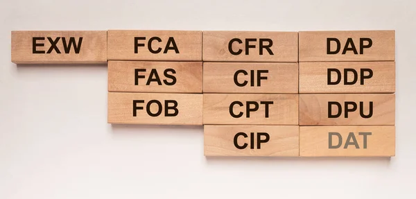 Všechny Podmínky Incoterms Mezinárodní Obchodní Podmínky — Stock fotografie